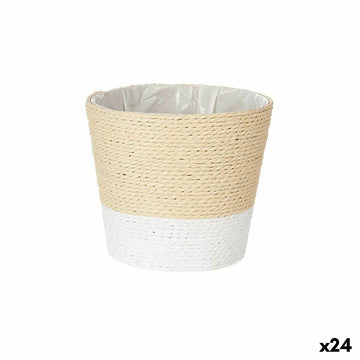 Vaso Ibergarden Bianco Corda Plastica 16 x 14,5 x 16 cm (24 Unità)