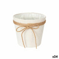 Vaso Ibergarden 86449 Bianco Marrone Stoffa Fiocco 16 x 15 x 16 cm (24 Unità)