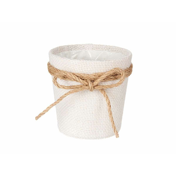 Vaso Ibergarden 86455 Bianco Marrone Stoffa Fiocco 11 x 10,5 x 11 cm (24 Unità) - Augustea Shop