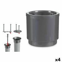 Vaso Autoirrigante Ibergarden 4126-PLA Argentato polipropilene 26 x 25 x 26 cm (4 Unità) - Augustea Shop
