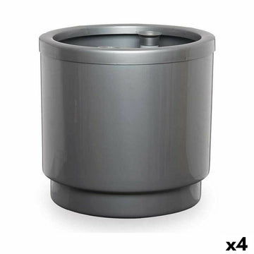 Vaso Autoirrigante Ibergarden 4132-PLA 4132-PLA Argentato polipropilene 32 x 30,5 x 32 cm (4 Unità)
