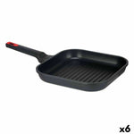 Padella griglia strisce Kinvara 77781 Nero Alluminio Bachelite 28 x 28 cm (6 Unità) - Augustea Shop