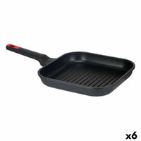 Padella griglia strisce Kinvara 77781 Nero Alluminio Bachelite 28 x 28 cm (6 Unità) - Augustea Shop