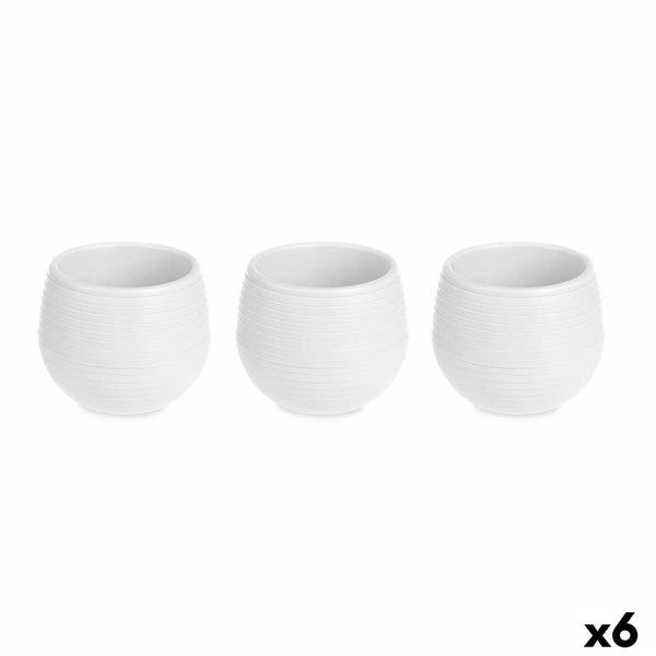 Set di Vasi Ibergarden ES0301221S3 Bianco Plastica 12 x 12 x 11 cm (6 Unità) - Augustea Shop