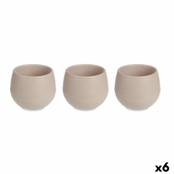 Set di Vasi Ibergarden ES0301214S3 Taupé Plastica 12 x 12 x 11 cm (6 Unità) - Augustea Shop