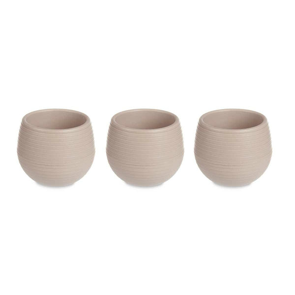 Set di Vasi Ibergarden ES0501214S3 Taupé Plastica 16,5 x 16,5 x 14,5 cm (4 Unità) - Augustea Shop