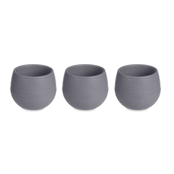 Set di Vasi Ibergarden ES0501102S3 Antracite Plastica 16,5 x 16,5 x 14,5 cm (4 Unità) - Augustea Shop
