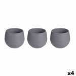 Set di Vasi Ibergarden ES0501102S3 Antracite Plastica 16,5 x 16,5 x 14,5 cm (4 Unità) - Augustea Shop