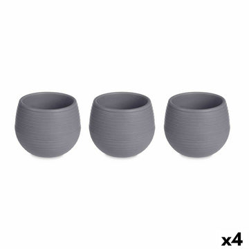 Set of pots Ibergarden ES0501102S3 Anthracite Plastic 16,5 x 16,5 x 14,5 cm (4 Units)