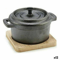 Teglia Kinvara 219SJ091 Marrone Nero Bambù Ferro battuto 13 x 10 x 8,5 cm (12 Unità) - Augustea Shop