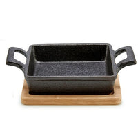 Casseruola per Servire le Tapas Kinvara 1277SJ4810 Marrone Nero Bambù Ferro 19 x 5 x 14 cm (12 Unità) - Augustea Shop