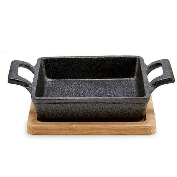 Casseruola per Servire le Tapas Kinvara 1277SJ4810 Marrone Nero Bambù Ferro 19 x 5 x 14 cm (12 Unità) - Augustea Shop