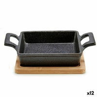 Casseruola per Servire le Tapas Kinvara 1277SJ4810 Marrone Nero Bambù Ferro 19 x 5 x 14 cm (12 Unità) - Augustea Shop