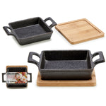 Casseruola per Servire le Tapas Kinvara 1277SJ4810 Marrone Nero Bambù Ferro 19 x 5 x 14 cm (12 Unità) - Augustea Shop