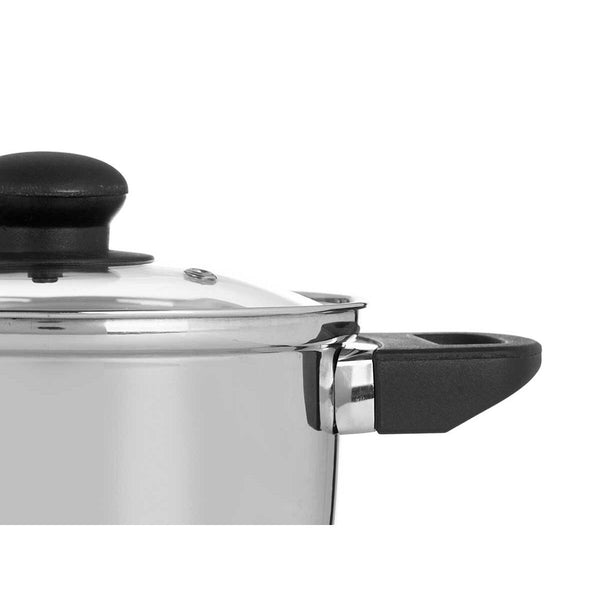 Casseruola con coperchio in vetro Kinvara 16689B Argentato 1,8 L 28 x 9 x 18 cm (6 Unità) - Augustea Shop