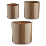 Set di Vasi Ibergarden CILINDRO-7006 Taupé Argilla Cilindro Ø 14 cm Ø 22 cm Ø 17 cm 3 Pezzi - Augustea Shop