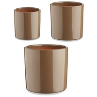 Set di Vasi Ibergarden CILINDRO-7006 Taupé Argilla Cilindro Ø 14 cm Ø 22 cm Ø 17 cm 3 Pezzi - Augustea Shop