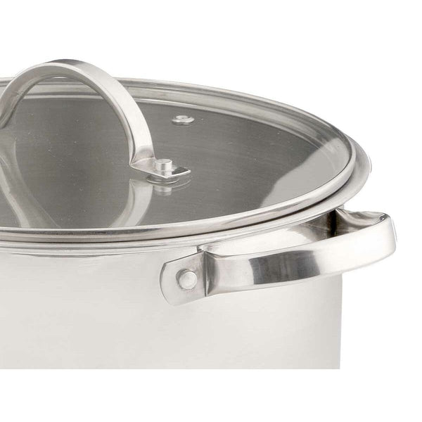 Casseruola con coperchio in vetro Kinvara 17396 Argentato 31 x 25 x 24 cm Induzione (4 Unità) - Augustea Shop
