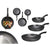 Set di padelle Kinvara 1 Nero Alluminio Bachelite 20 x 4 cm 28 x 5 cm 24 x 4,5 cm (6 Unità) - Augustea Shop