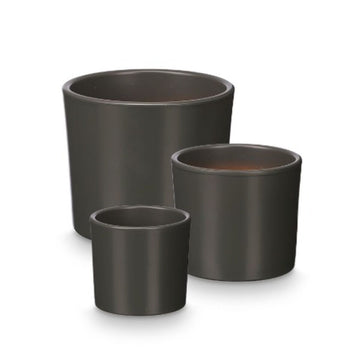 Set di Vasi Ibergarden Antracite Argilla Ø 14 cm Ø 22 cm Ø 17 cm 3 Pezzi