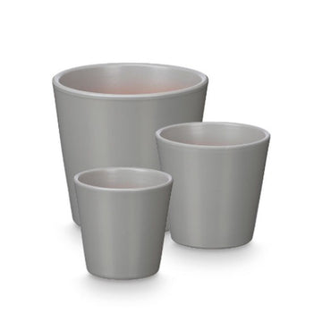 Set di Vasi Ibergarden Grigio Argilla Ø 14 cm Ø 22 cm Ø 17 cm 3 Pezzi
