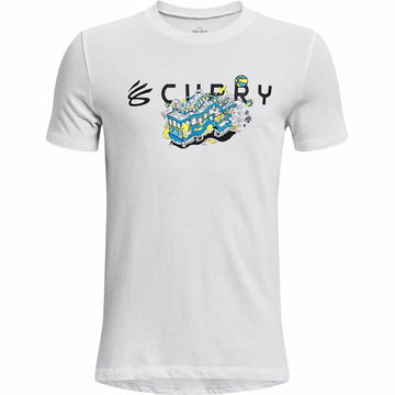 Children’s Short Sleeve T-Shirt Under Armour Curry Trolly White