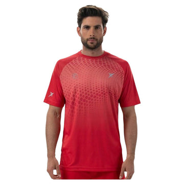 Maglia a Maniche Corte Uomo Drop Shot Benara Arancio Padel