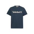 Maglia a Maniche Corte Uomo Timberland Kennebec River Camo Linear Logo Azzurro