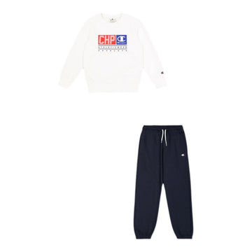 Tuta da Bambini Champion Champion Chandal Champion Crewneck Sweatsuit Niño Azzurro Bianco