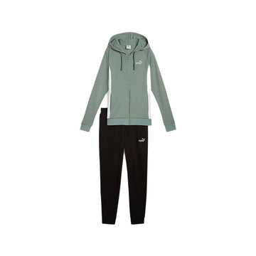 Women's Tracksuit Puma Chándal Puma Hooded Sweat Suit Tr Blue Green