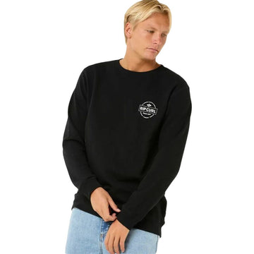 Felpa senza Cappuccio Uomo Rip Curl Stapler Crew Nero