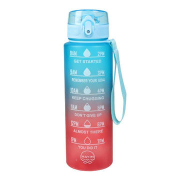 Bottiglia d'acqua EDM Azzurro Rosso Degradè 1 L 8 x 8 x 26 cm Sportiva