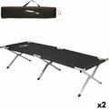 Camping Bed Aktive Black 190 x 42 x 64 cm Foldable (2 Units)