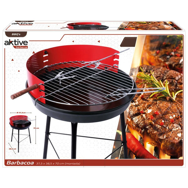 Barbecue Portatile Aktive Legno Ferro 37,5 x 70 x 38,5 cm (4 Unità) Rosso - Augustea Shop