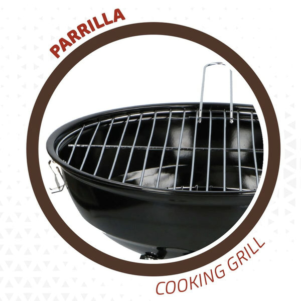 Barbecue Portatile Aktive Metallo smaltato Ø 36 cm 36 x 44 x 36 cm (4 Unità) Rosso - Augustea Shop