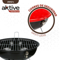 Barbecue Portatile Aktive Metallo smaltato Ø 36 cm 36 x 44 x 36 cm (4 Unità) Rosso - Augustea Shop