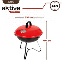 Barbecue Portatile Aktive Metallo smaltato Ø 36 cm 36 x 44 x 36 cm (4 Unità) Rosso - Augustea Shop