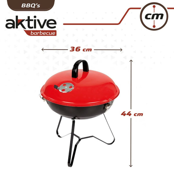 Barbecue Portatile Aktive Metallo smaltato Ø 36 cm 36 x 44 x 36 cm (4 Unità) Rosso - Augustea Shop