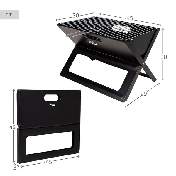 Barbecue Portatile Aktive Nero Acciaio Ferro 45 x 30 x 29 cm - Augustea Shop