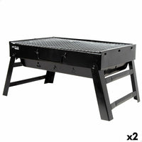 Barbecue Portatile Aktive Rettangolare Nero 50 x 23 x 30 cm (2 Unità) - Augustea Shop