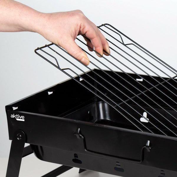 Barbecue Portatile Aktive Rettangolare Nero 50 x 23 x 30 cm (2 Unità) - Augustea Shop