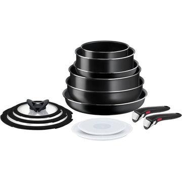 Set of Frying Pans Tefal Ingenio Easy Cook Clean 13 Pieces Black Aluminium