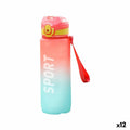Bottiglia d'acqua Bewinner Multicolore 600 ml 7,4 x 7,4 x 19 cm (12 Unità)