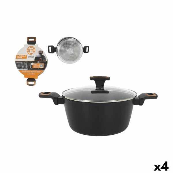 Casseruola con coperchio MasterChef 24 cm 2,5 mm (4 Unità) - Augustea Shop