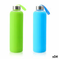 Water bottle Bewinner Glass Silicone 600 ml (24 Units)