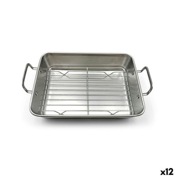 Baking tray Quttin Silver Steel 25,5 x 20 x 5,5 cm (12 Units)