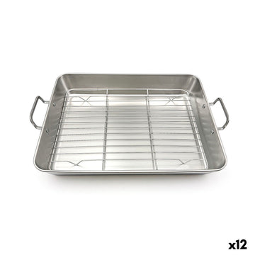 Baking tray Quttin Silver Steel 35,5 x 28 x 5,5 (12 Units)