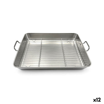 Baking tray Quttin Silver 40,7 x 31,7 x 5,5 cm (12 Units)