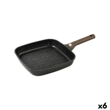 Grill pan Quttin LEATHER Brown Black Cast aluminium 28 x 28 cm (6 Units)