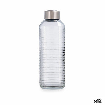 Water bottle Quid Velvet Transparent Glass 1 L (12 Units)